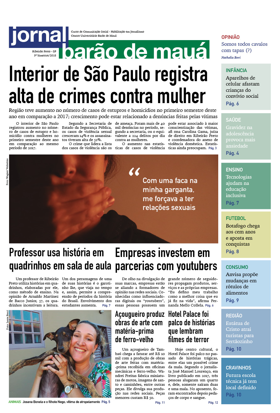 Capa da edição do 3º bimestre de 2018 do Jornal Barão de Mauá